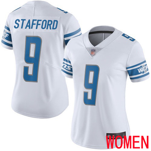 Detroit Lions Limited White Women Matthew Stafford Road Jersey NFL Football #9 Vapor Untouchable